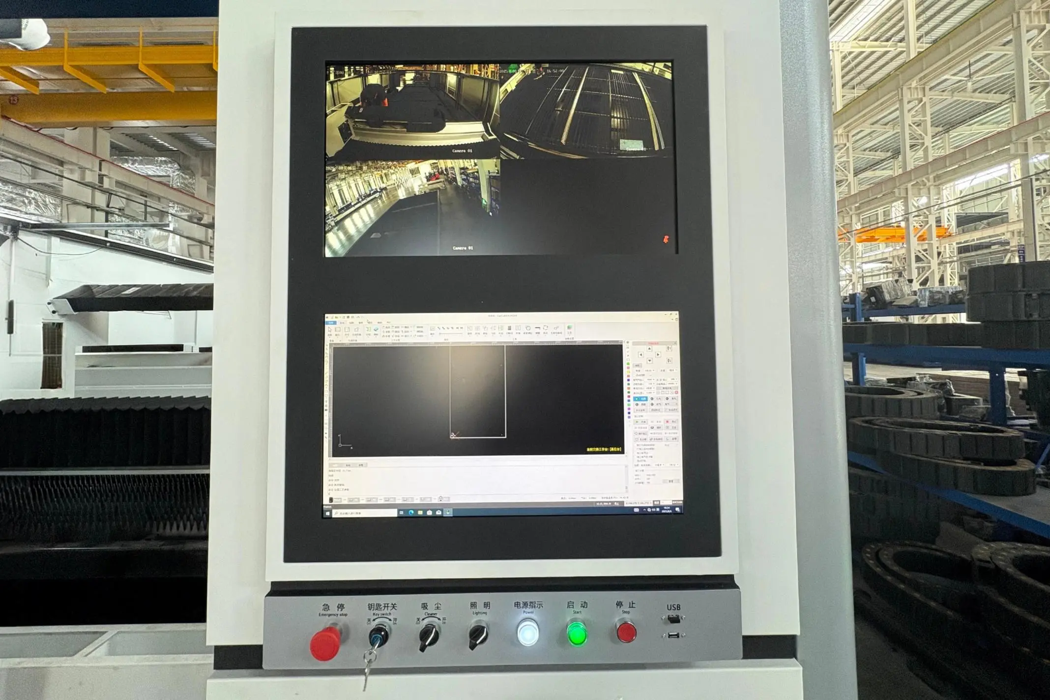 enclosed double table sheet laser cutting machine display